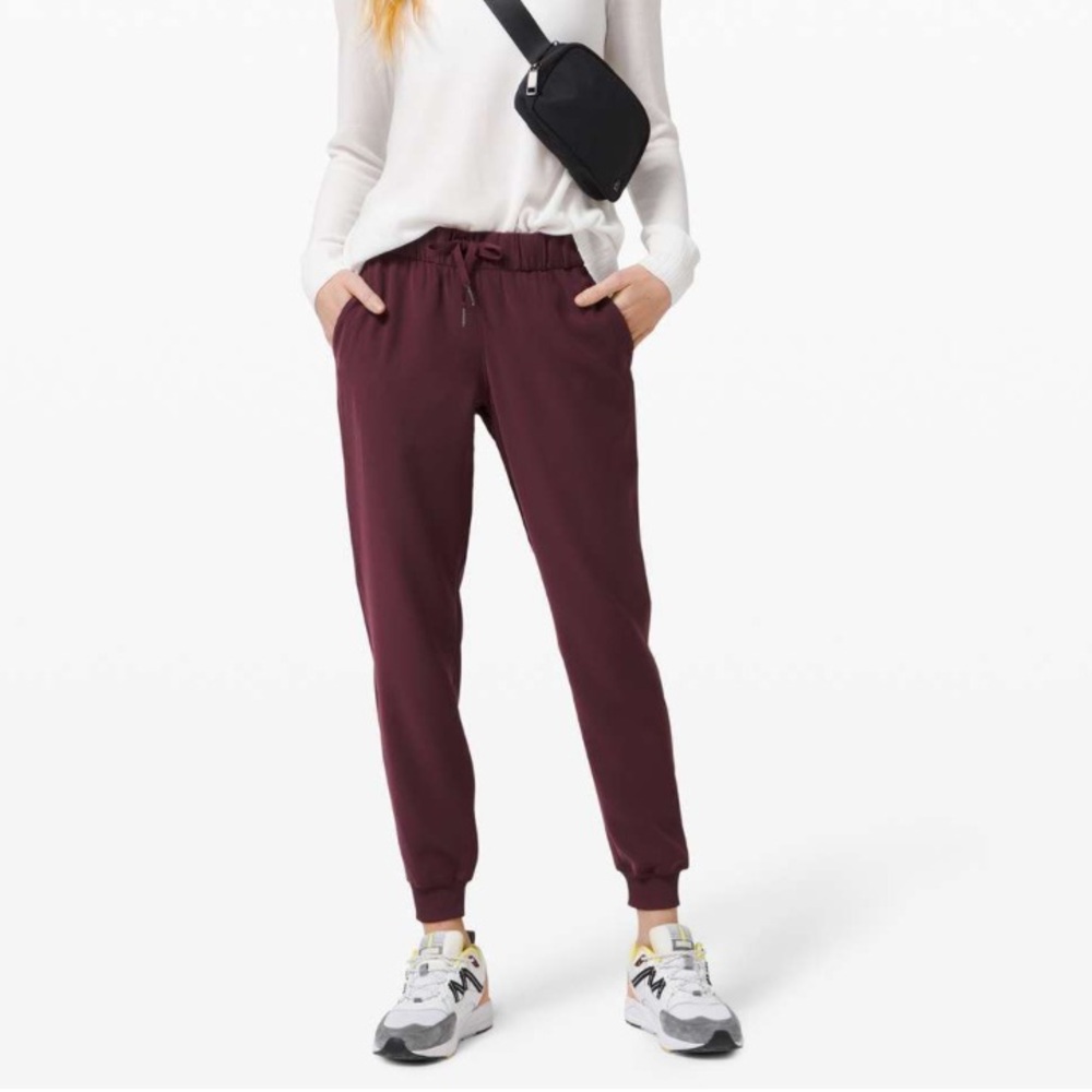 Lululemon Burgundy On The Fly Jogger Pants
